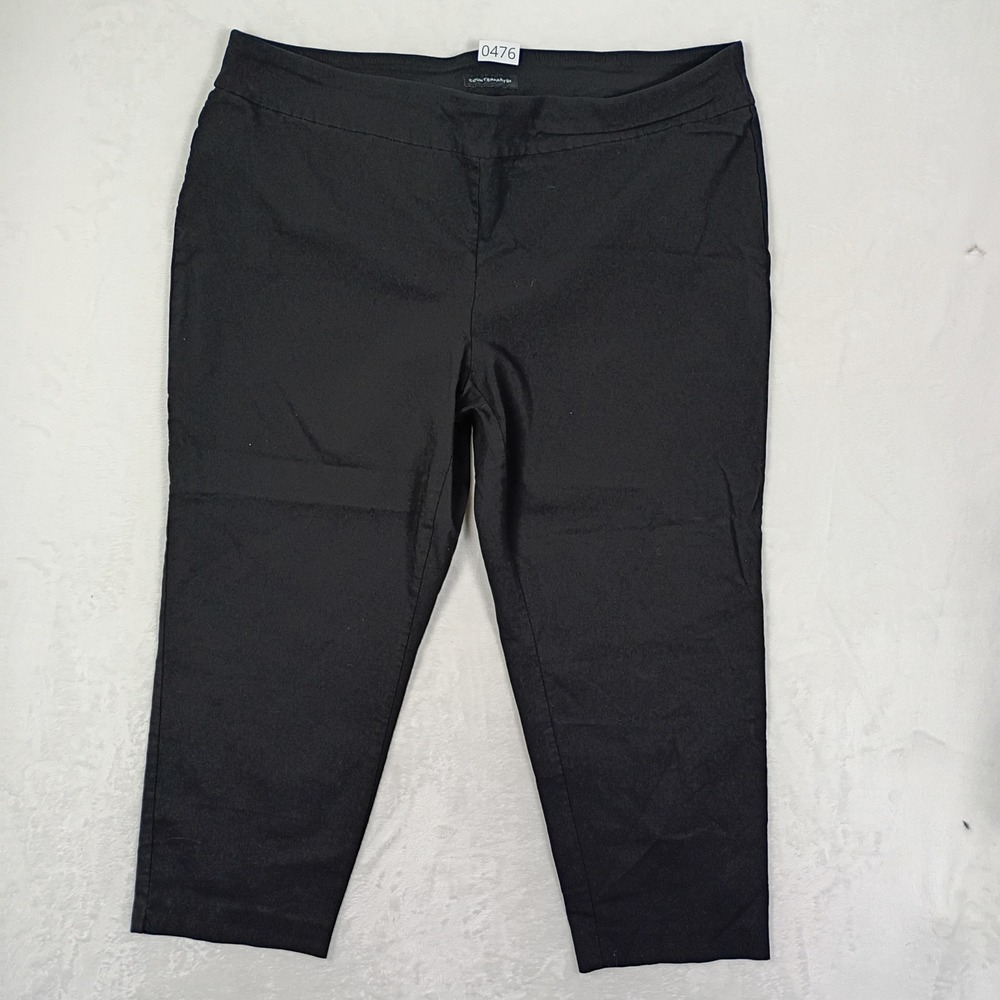 Counterparts Cropped Pants Womens 22W Black Stretch Pull On‎ Work Wear Office